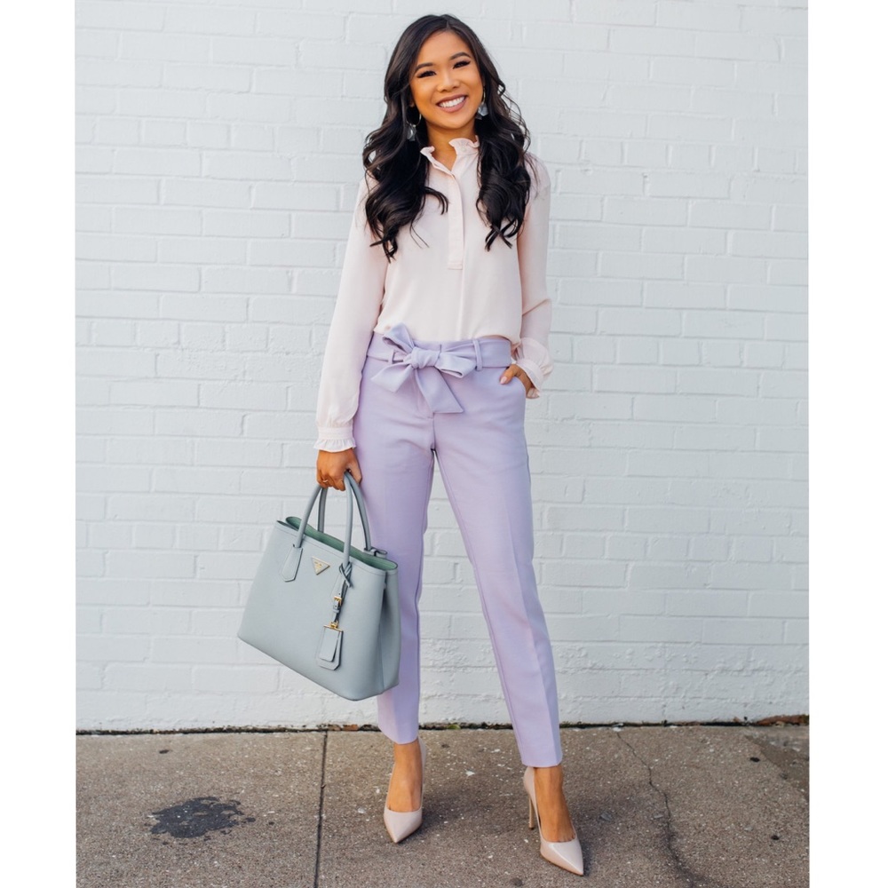 LOFT NWT Lavender Paperbag Ankle Pants